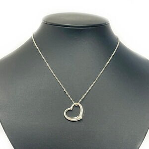 TIFFANY Co Silver Open Heart Necklace